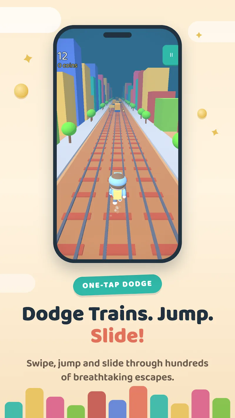 Capy Run Play Store screenshot: dodge trains, jump, slide