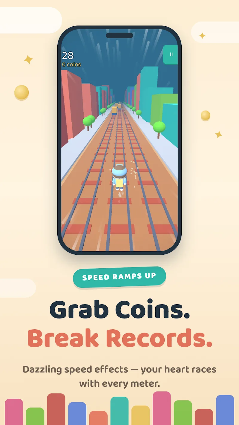 Capy Run Play Store screenshot: grab coins, break records