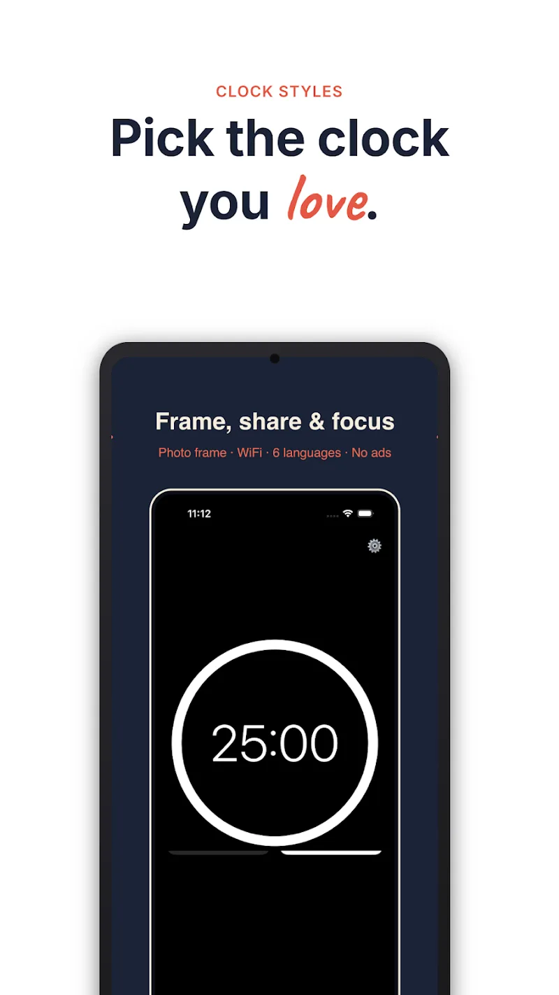 ProFocus Play Store screenshot: pick the clock you love